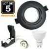 EUROPALAMP 5 Spots Encastrables Orientables Noir Matt Avec GU10 LED De 5W Eqv. 40W Blanc Froid 6000K