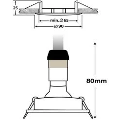EUROPALAMP 5 Spots Encastrables Orientables Noir Matt Avec GU10 LED De 5W Eqv. 40W Blanc Froid 6000K -EUROPALAMP Soldes 2022 59854459 3