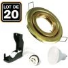 EUROPALAMP 20 Spots Encastrable Orientable DORÉE Avec GU10 LED De 5W Eqv. 40W Blanc Froid 6000K - Blanc Froid 6000K